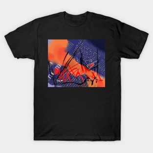 Blue and orange abstract T-Shirt